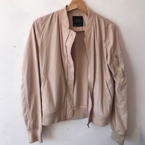 Nude blush zara light bomber jacket